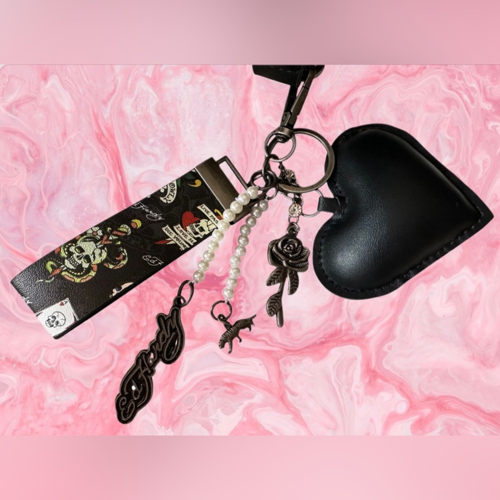Ed Hardy Floral Tattoo Skull Satchel NWT - Picture 3 of 15